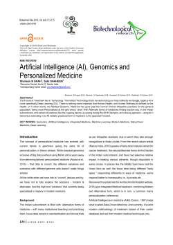 Artificial Intelligence (AI), Genomics and Personalized Medicine