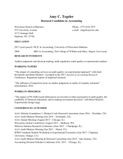 Amy C. Tegeler Doctoral Candidate in Accounting