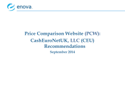 Price Comparison Website (PCW): CashEuroNetUK, LLC (CEU