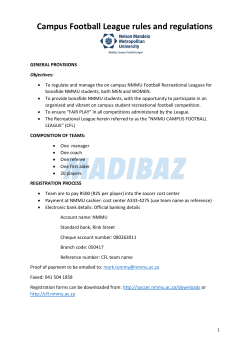 Campus Football League rules and regulations