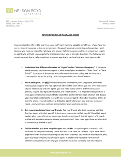 TIPS FOR PICKING AN INSURANCE AGENT