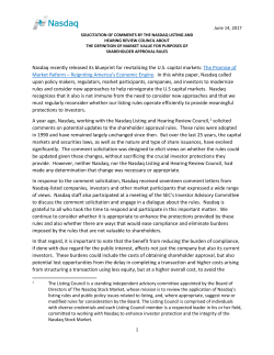 Comment Solicitation - Nasdaq Listing Center