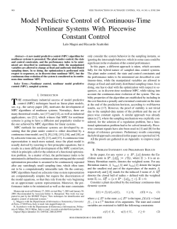 Model Predictive Control of Continuous