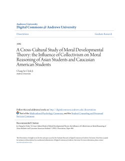 A Cross-Cultural Study of Moral Developmental Theory