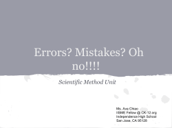 Errors? Mistakes? Oh no!!!!