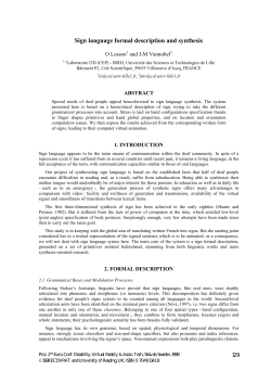 Sign language formal description and synthesis