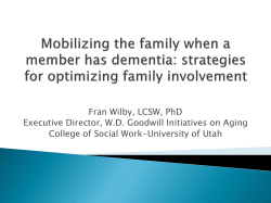 Mobilizing the family when a member has dementia: strategies for