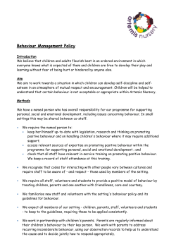 Achieving Positive Behaviour