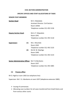 CIVIL SECTION ADMINISTRATION SPECIFIC OFFICES AND