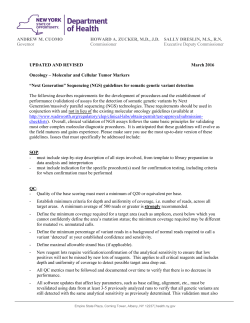 Next Generation Sequencing for somatic variant detection