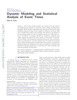 Dynamic Modeling and Statistical Analysis of Event Times