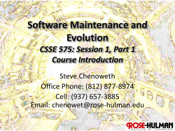 Construction and Evolution CS5704: First Class - Rose