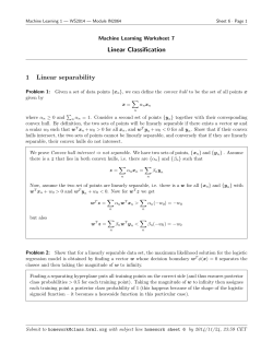 Linear Classification 1 Linear separability