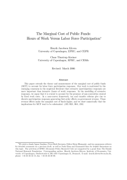 The Marginal Cost of Public Funds: Hours of Work Versus Labor