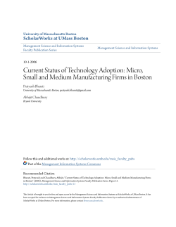 Current Status of Technology Adoption: Micro, Small and Medium