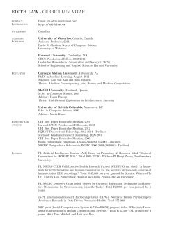 EDITH LAW &middot; CURRICULUM VITAE
