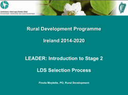 Rural Development Programme Ireland 2014-2020 LEADER