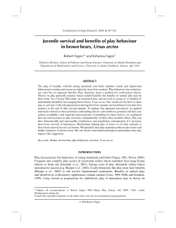 Juvenile survival and benefits of play behaviour in