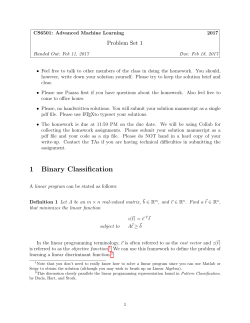 1 Binary Classification