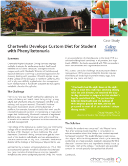 Chartwells Develops Custom Diet for Student with Phenylketonuria