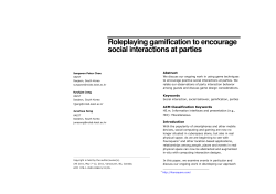 Roleplaying gamification to encourage social interactions at parties