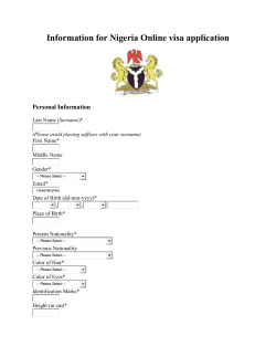 Information for Nigeria Online visa application