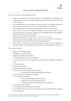 Summary of Rules Changes for 2017-2020 Here is the