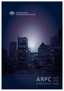 ARPC Corporate Plan 2015-19 - Australian Reinsurance Pool