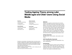 Testing Ageing Theory among Later Middle