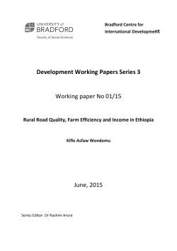 Efficiency and Road Quality - The University of Bradford