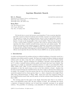 Anytime Heuristic Search - Journal of Artificial Intelligence Research