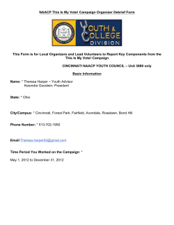 NAACP This Is My Vote! Campaign Organizer Debrief Form This