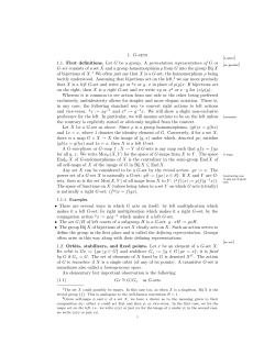 1. G-sets 1.1. First definitions. Let G be a group. A permutation