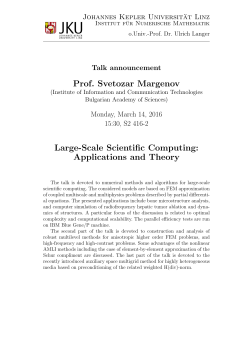 Prof. Svetozar Margenov Large-Scale Scientific Computing