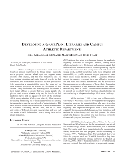 Developing a GamePlan: Libraries and Campus Athletic Departments