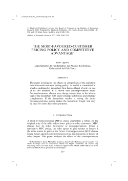 Most-favoured-customer Pricing Policy and Competitive Advantage