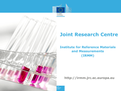 Presentation of JRC-IRMM