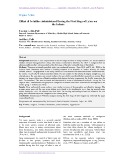 Effect of Pethidine Administered During the First Stage of Labor on