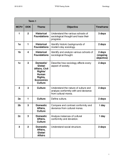 Sociology Pacing Guide