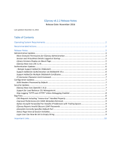 EZproxy v6.2.2 Release Notes Table of Contents