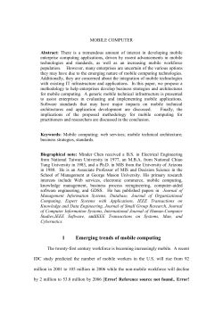 6. Standards for mobile computing: Markup languages and Web