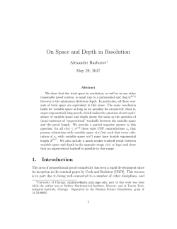 On Space and Depth in Resolution