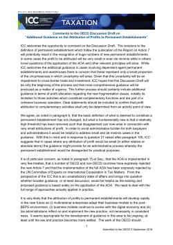 Additional Guidance on the Attribution of Profits to Permanent