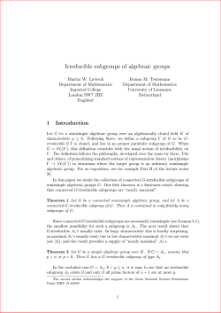 Irreducible subgroups of algebraic groups