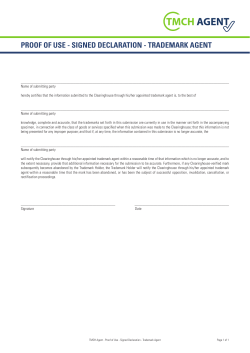 proof of use - signed declaration - trademark agent