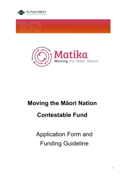 Moving the Māori Nation Contestable Fund
