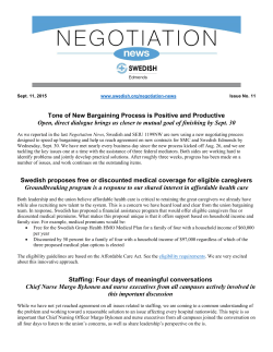 Tone of New Bargaining Process is Positive and Productive Open