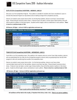 EDC Competitive Teams 2018 - Audition Information