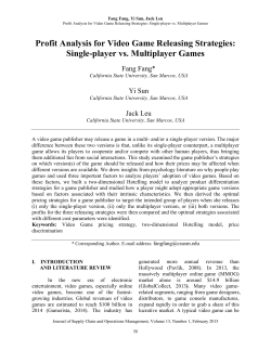 Profit Analysis for Video Game Releasing Strategies: Single
