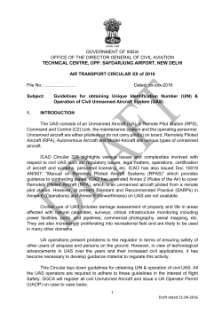Draft Air Transport Circular __/ 2016 - Guidelines for